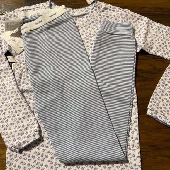 New Gap kids 2 piece pajamas PJs long sleeves pants blue size 5 years - Picture 7 of 8